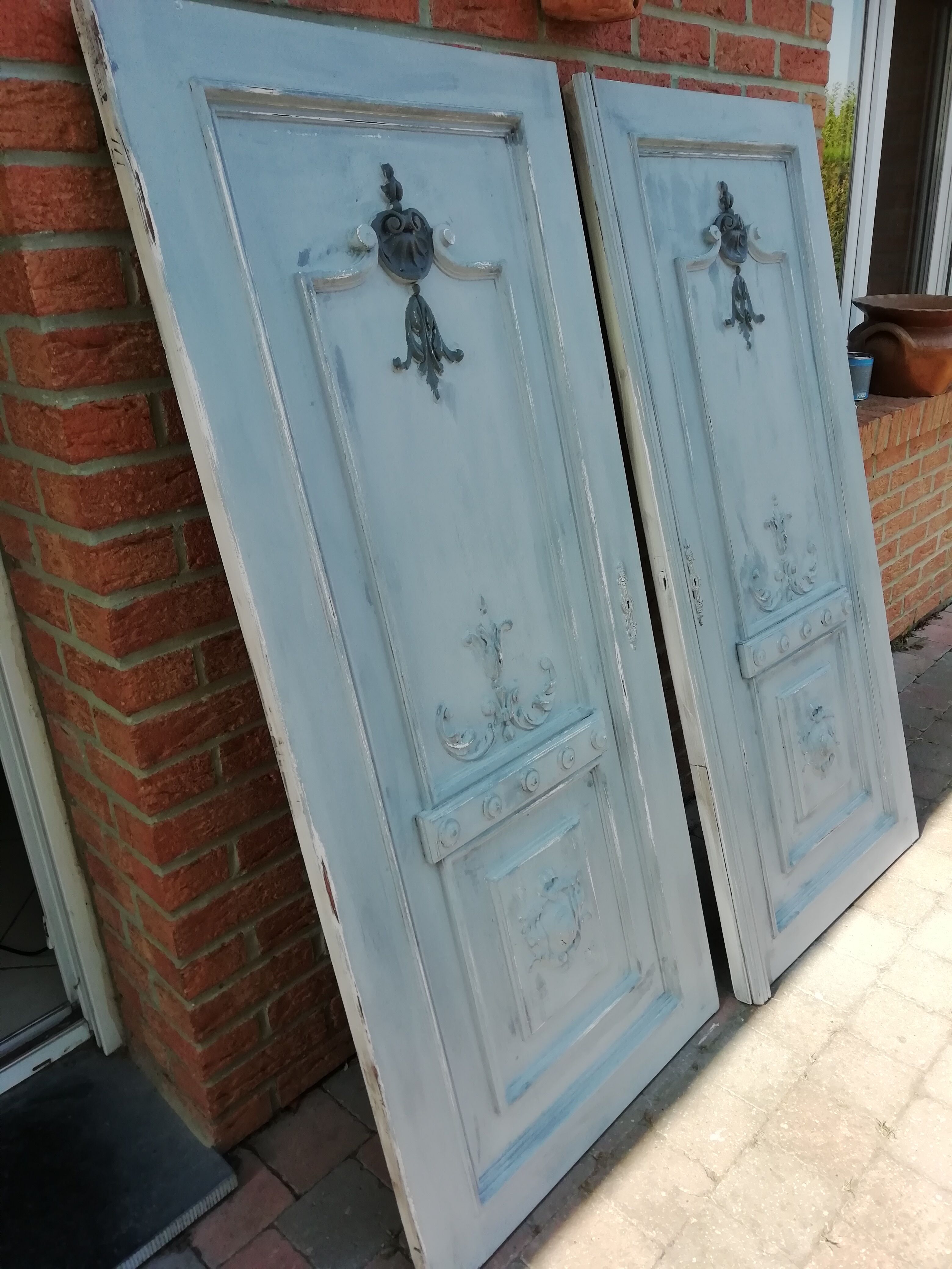 Pair of old carved door Louis XV