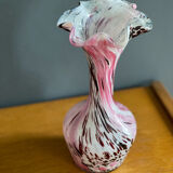 Vase in blown glass, speckled pink