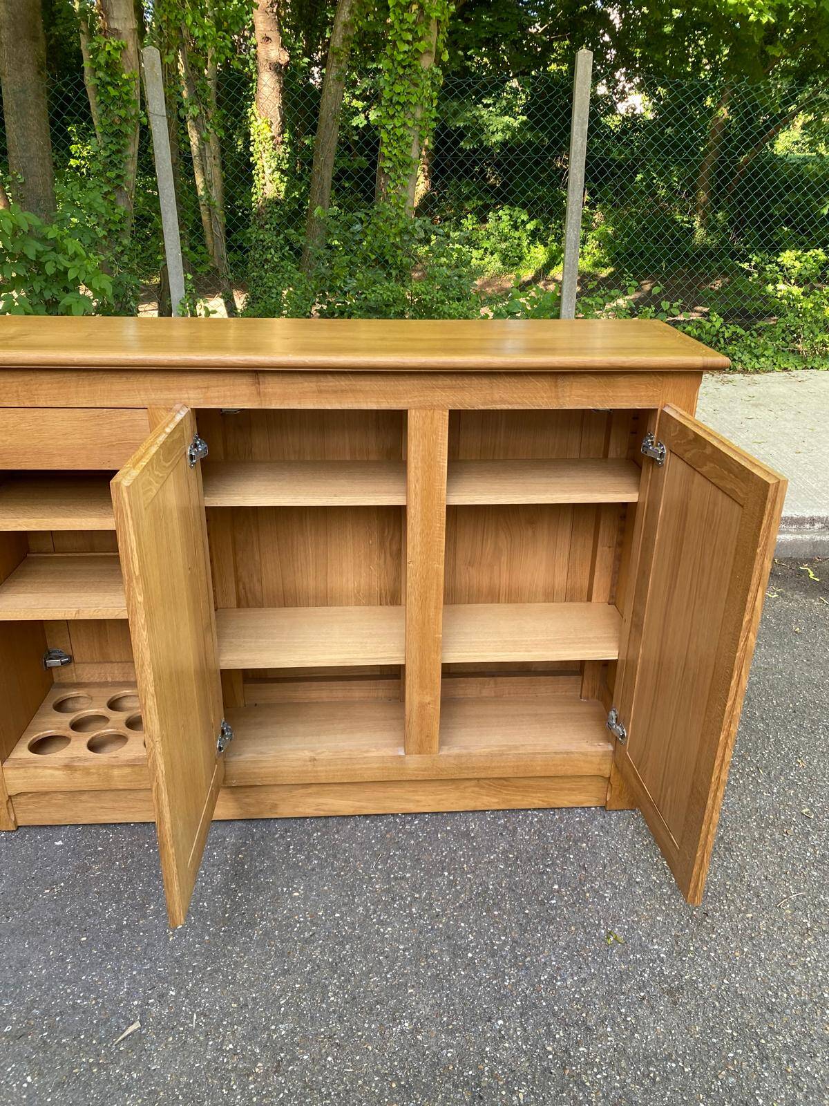 1970s solid oak bar sideboard