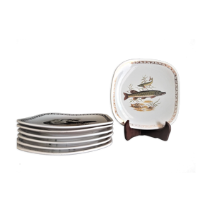 Lot de 7 assiettes à poisson en