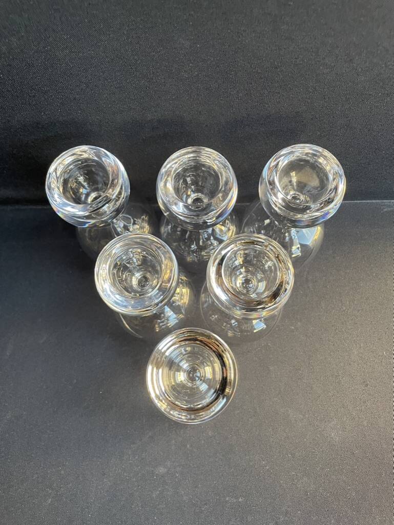 6 Crystal wine glasses – Hollow ball base