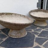 Paire de jardinières vasques années 50 fibrociment