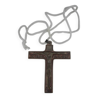 ancien crucifix croix bronze Je croix en Dieu old french cross