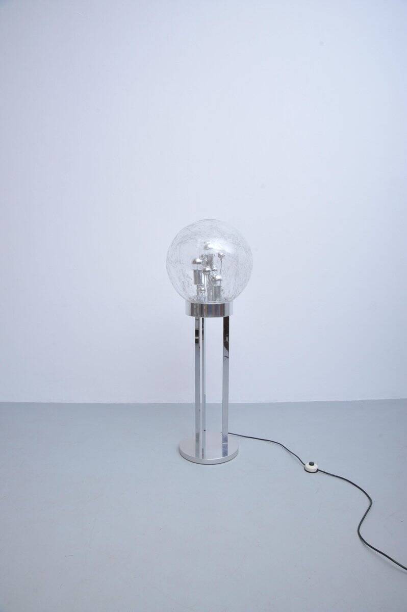 Lampe de sol Sputnik en chrome par Doria Leuchten, années 1970.