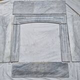 White Carrara marble fireplace