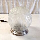 Plafonnier, lampe à poser de style Art déco en verre et aluminium, milieu XXème