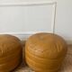 Vintage 70s patchwork leather poufs