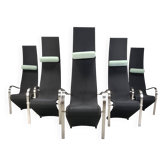 Chaises de salle à manger King postmodernes par Belgochrom - ensemble de 6