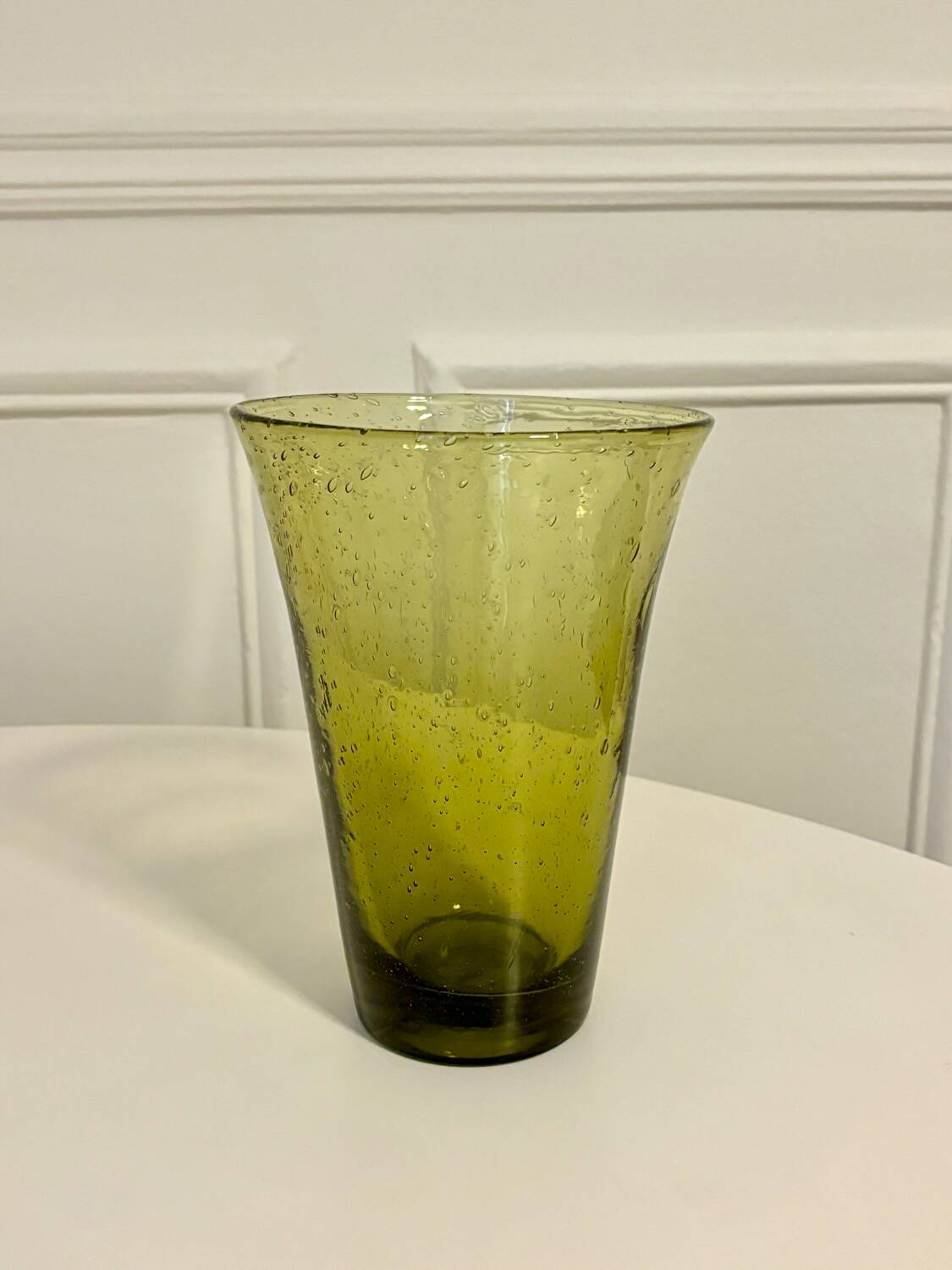 Biot bubble glass vase, green, 1970