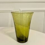 Vase en verre bulle de Biot, Vert, 1970