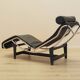 Leather chaise longue, LC4 style, 1980s, made in Italy