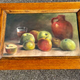 Pastel painting still life 1938 signed Parisot