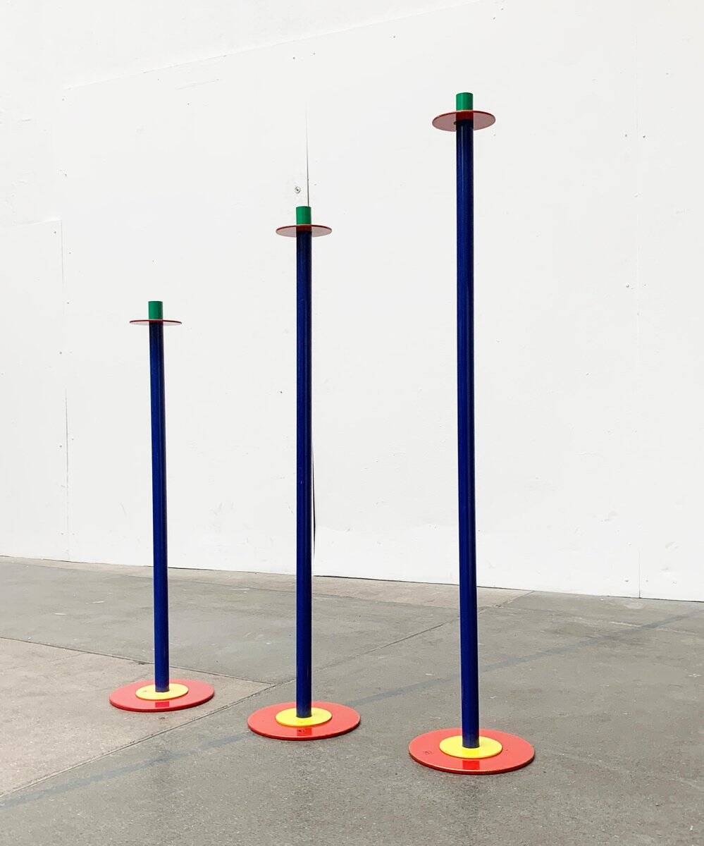 Postmodern German candlesticks by SKS, West Germany, set of 3.