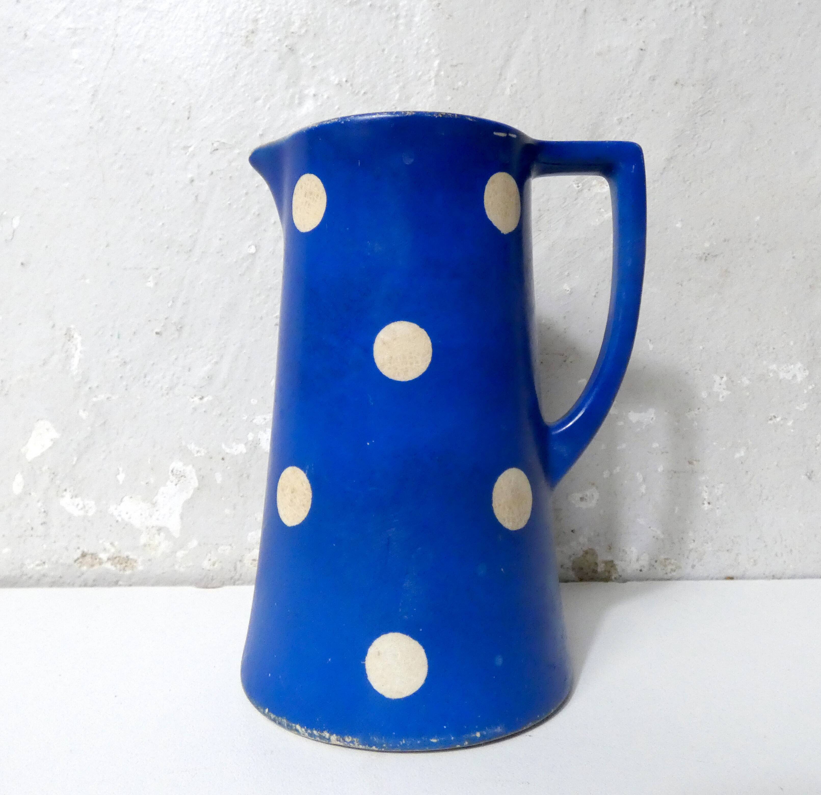 antique Longchamp style ceramic pitcher