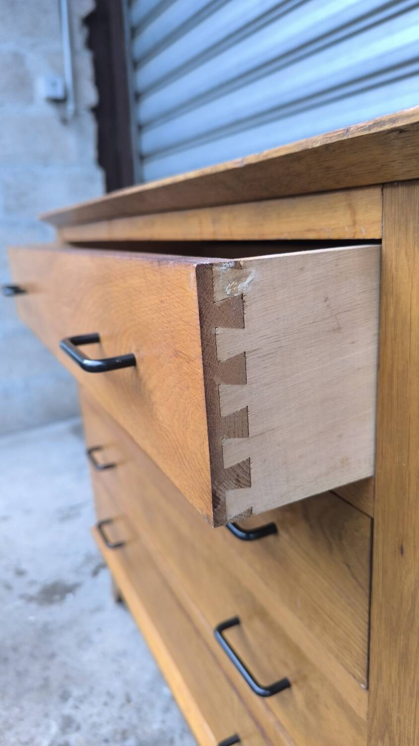 1960 compass foot chest of drawers