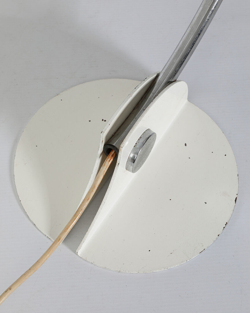 Lamp designed by luci cinisello - origin milan, italy - material: chromed metal painted white - height