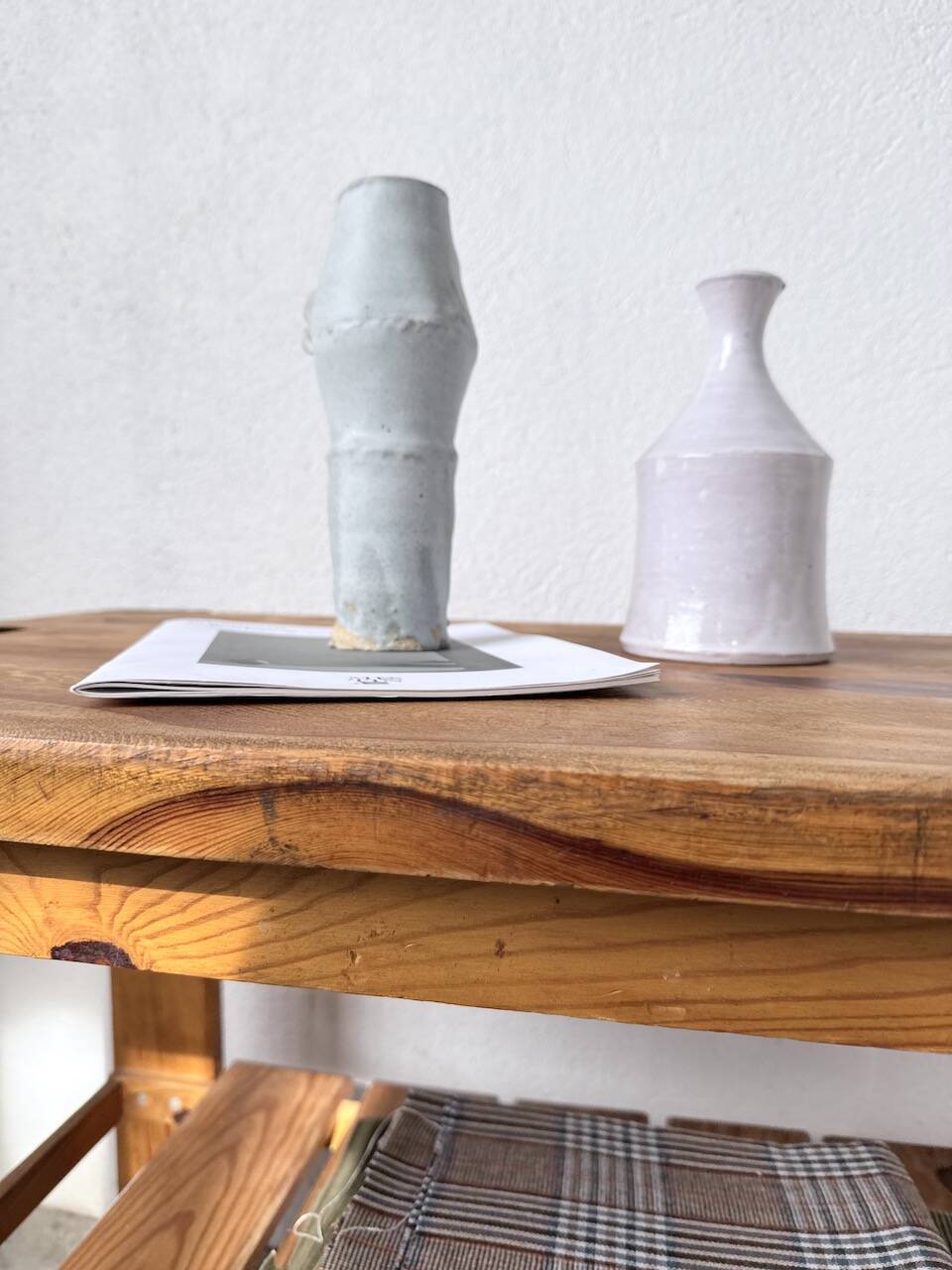 1980 pine wheeled console table