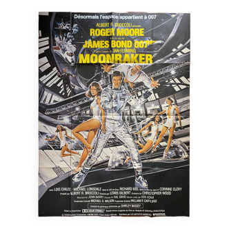 Affiche cinéma originale "Moonraker" James Bond, Roger Moore 120x160cm 1979