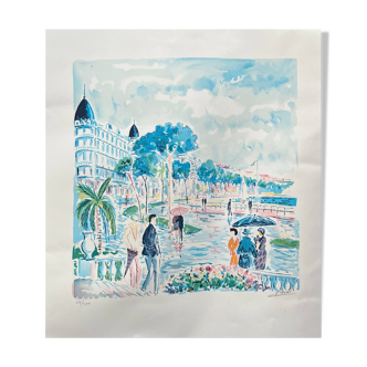 Limited art print “Rain in Cannes” by Jean Claude PICOT