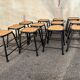 Set of 12 black industrial stools