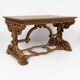 Table de bureau Néorenaissance en chêne 1880-1900