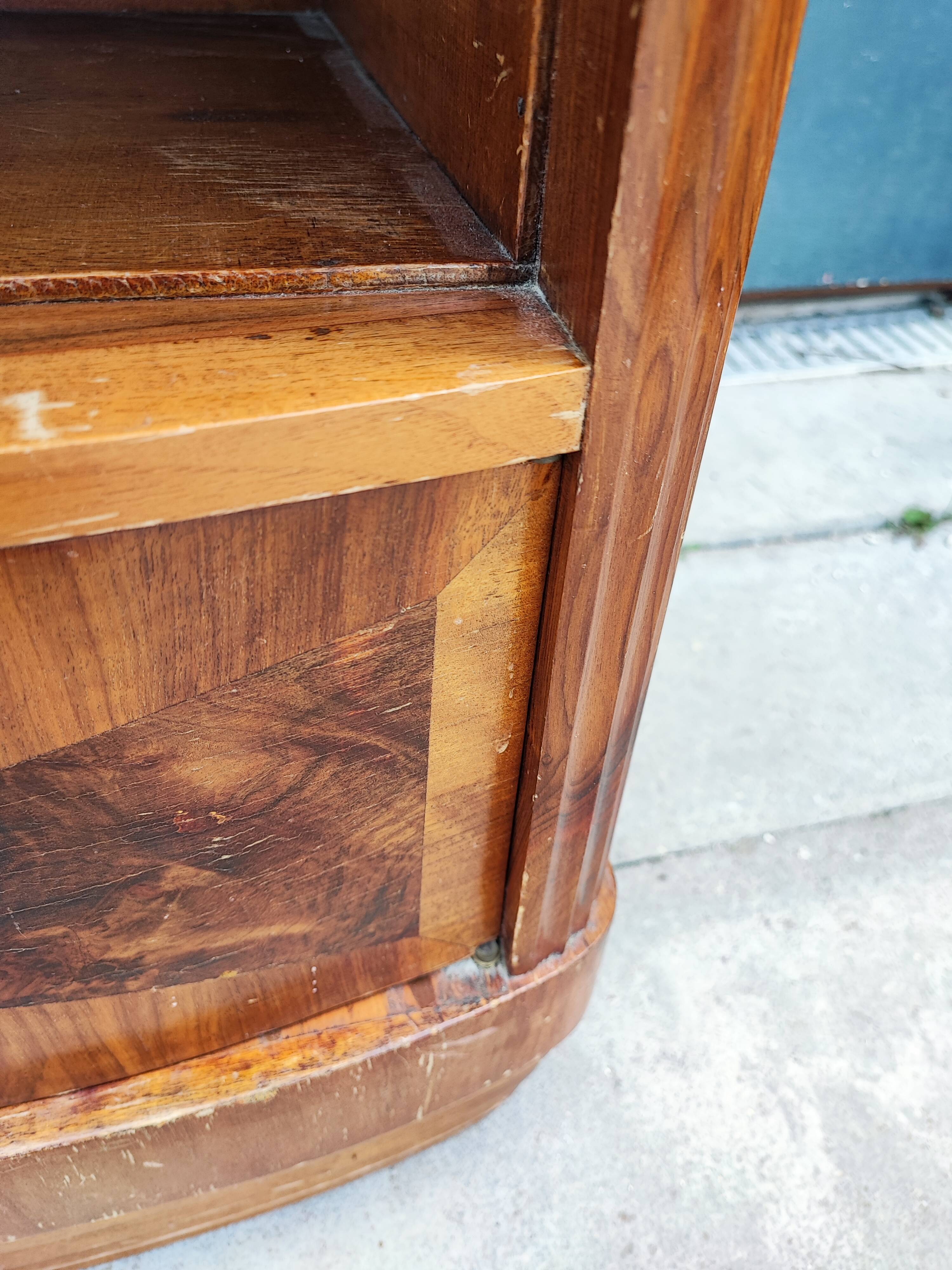 Bedside table marble top art-deco style