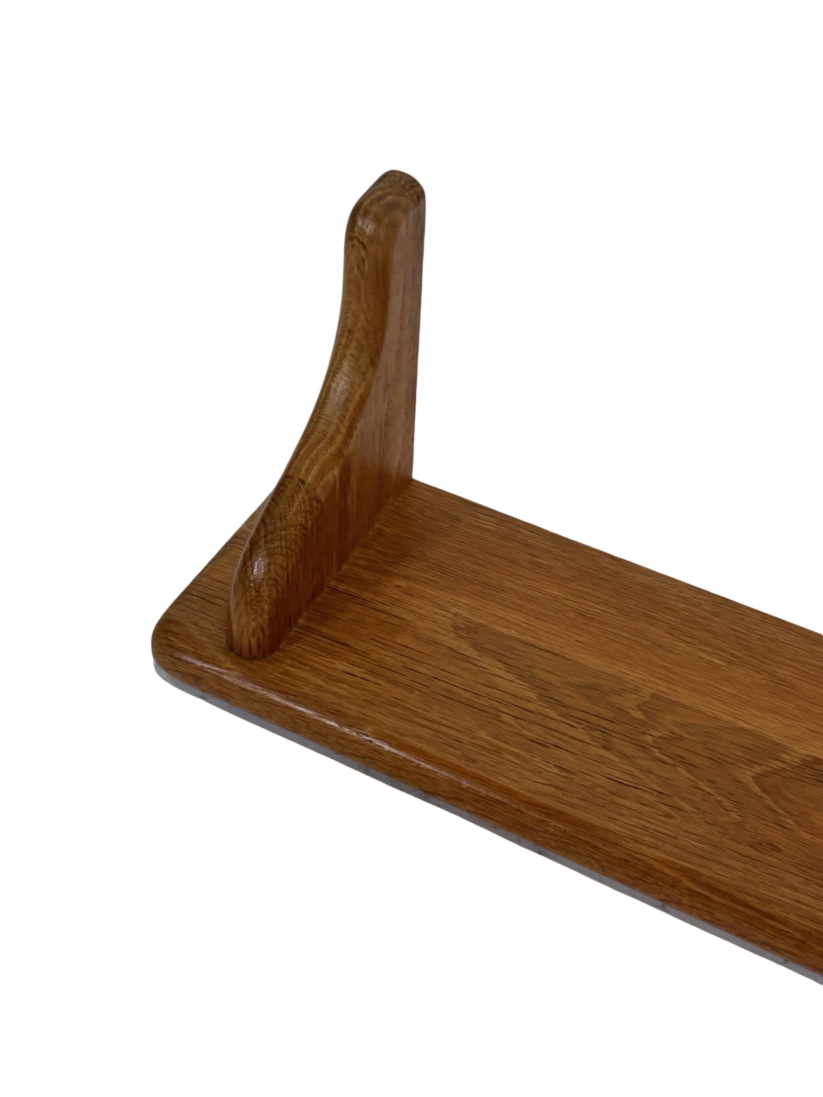 Vintage book shelf wall rack 1970s wood minimalist design