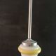 suspension  opaline blanche et jaune | space age - art déco 1950