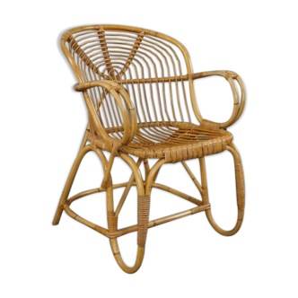 Dutch design rattan armchair, 1950