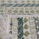 Tapis blanc et vert fait main 79x145cm