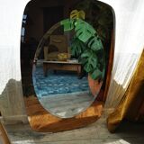 Smoked vintage bevelled mirror - 93x63cm