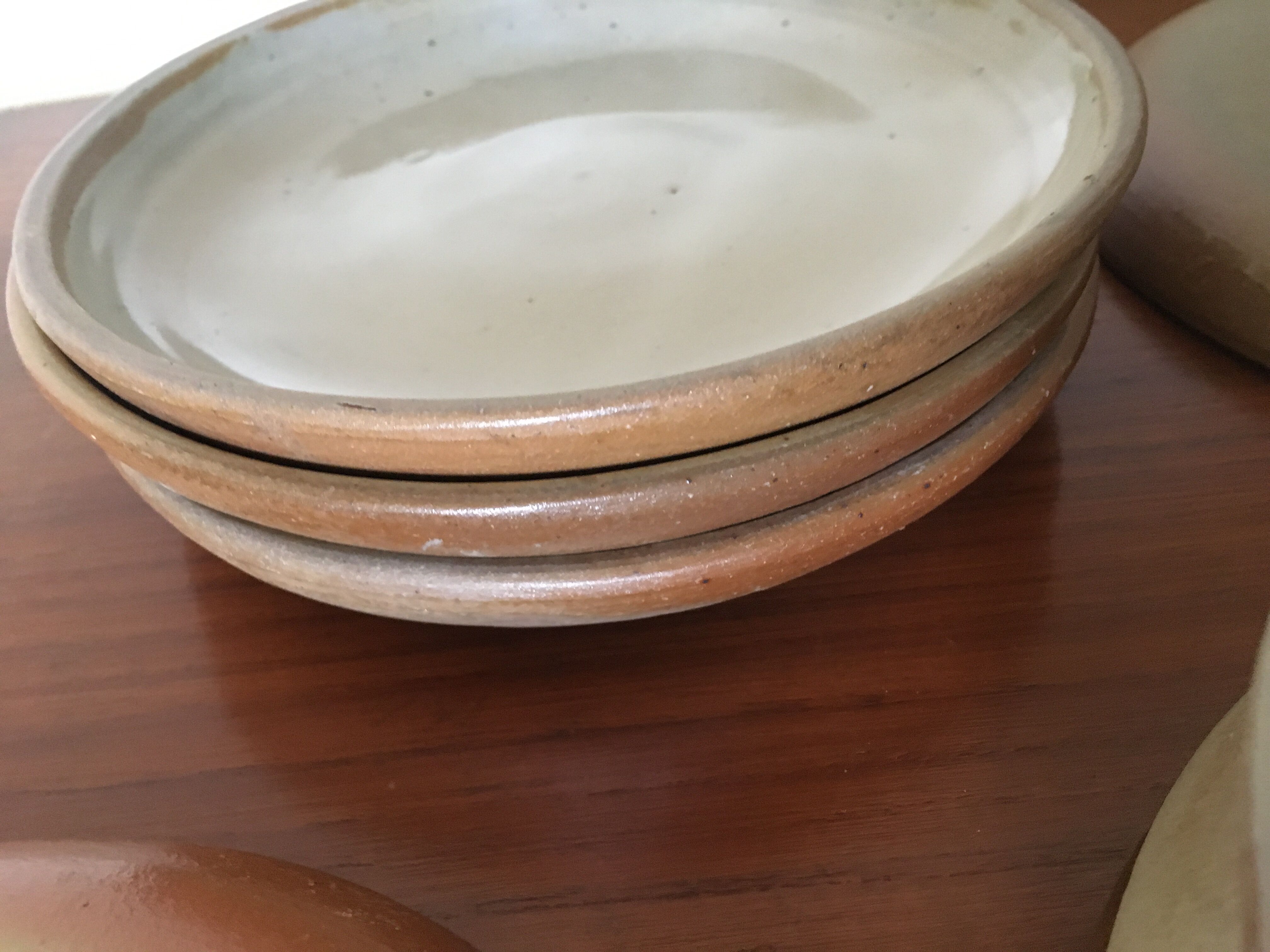 Vintage enamelled sandstone dessert plates