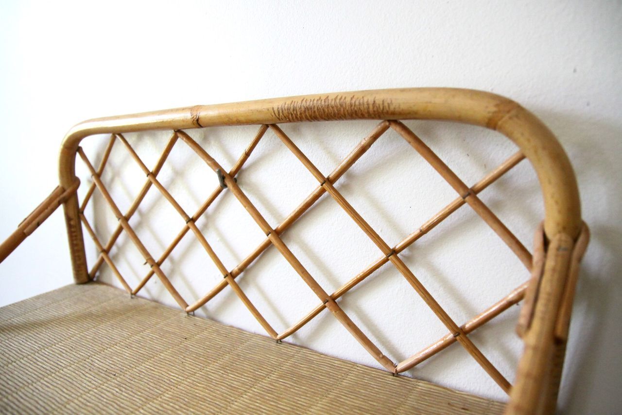Rattan wall shelf