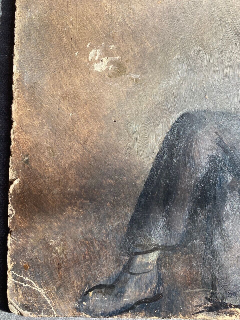 Old painting, portrait of a peasant, signed Étienne Chabrier, dated 1953