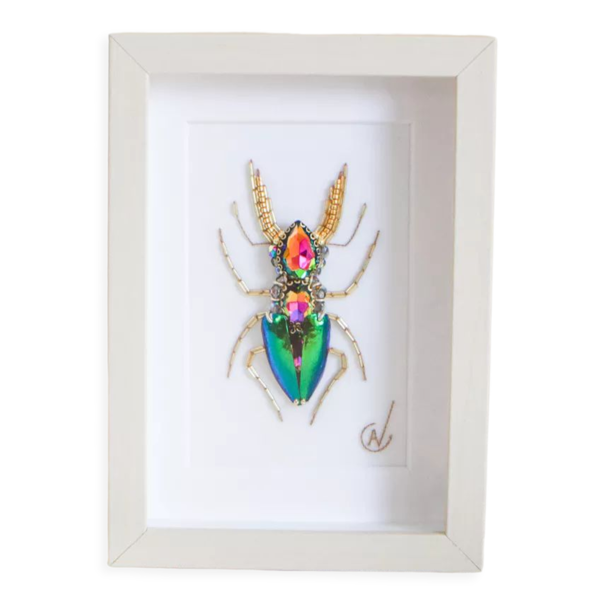 Haute-Couture embroidery - Multicolor beetle