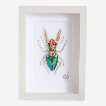 Broderie haute-couture - scarabée multicolor