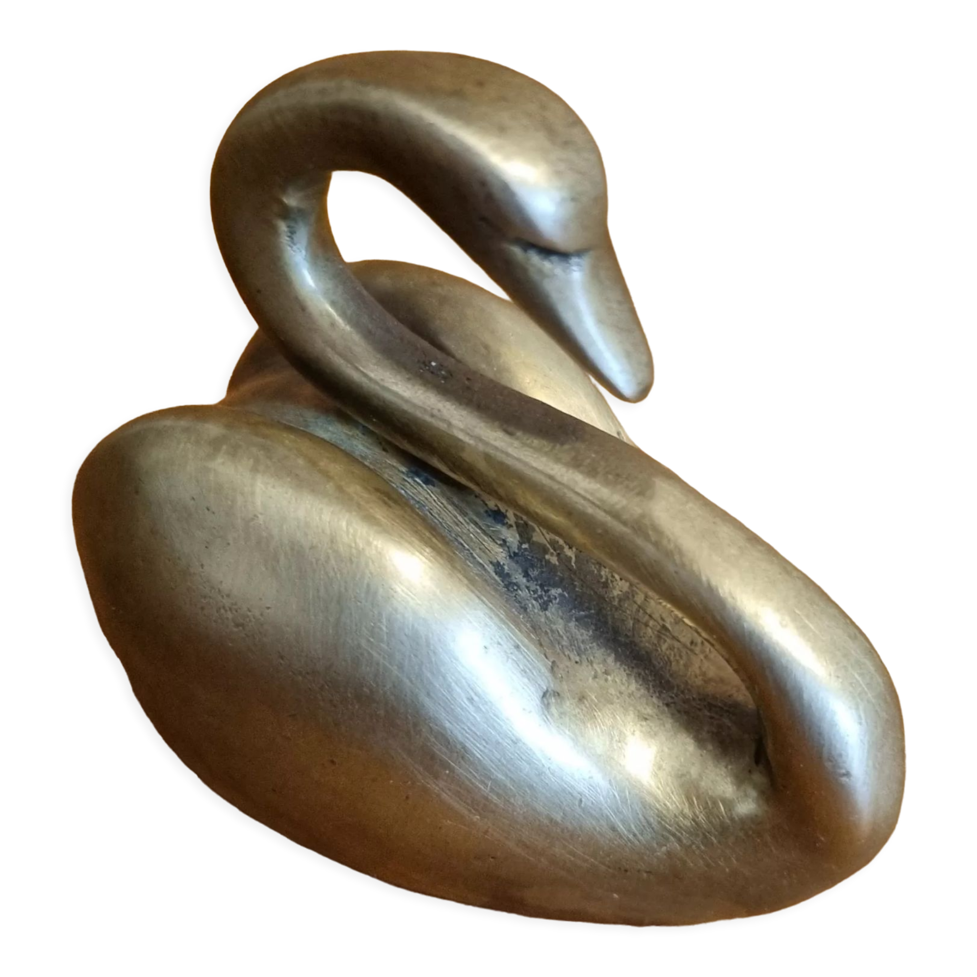 Vintage brass swan