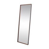 Large vintage mirror with teak and metal frame, 1960's 37x114cm