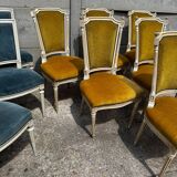 Lot of antique Louis XVI style living room chairs / armchairs