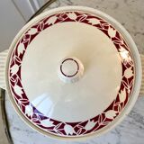 Tureen Badonviller tulips burgundy 30s-40s