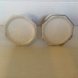 Pair of white octagonal candlesticks
