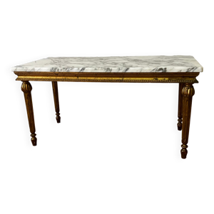 Table basse bois doré - marbre