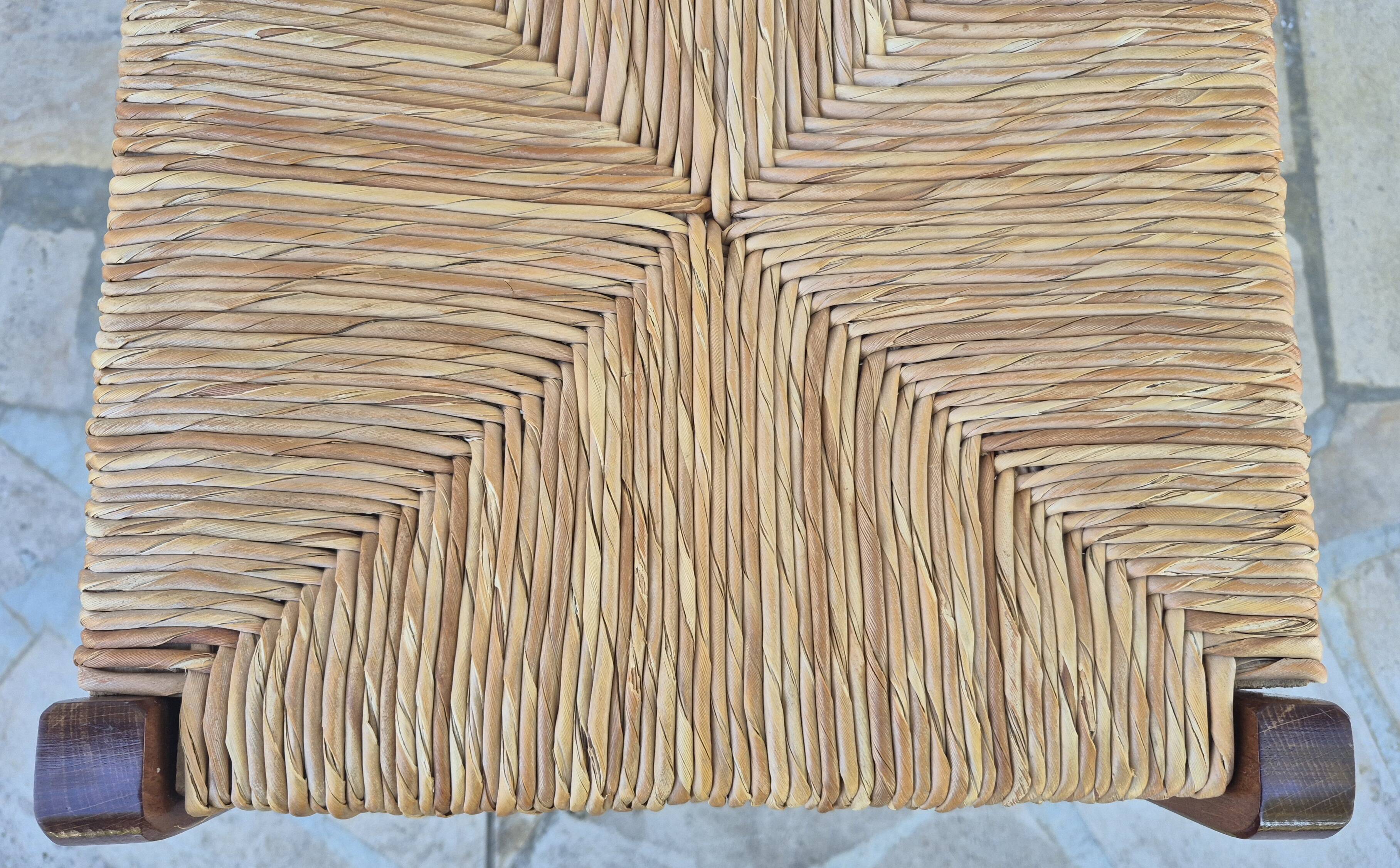 Tabouret paillé Français vintage
