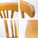 Chaise bistrot vintage Mid-Century en bois à barreaux style scandinave