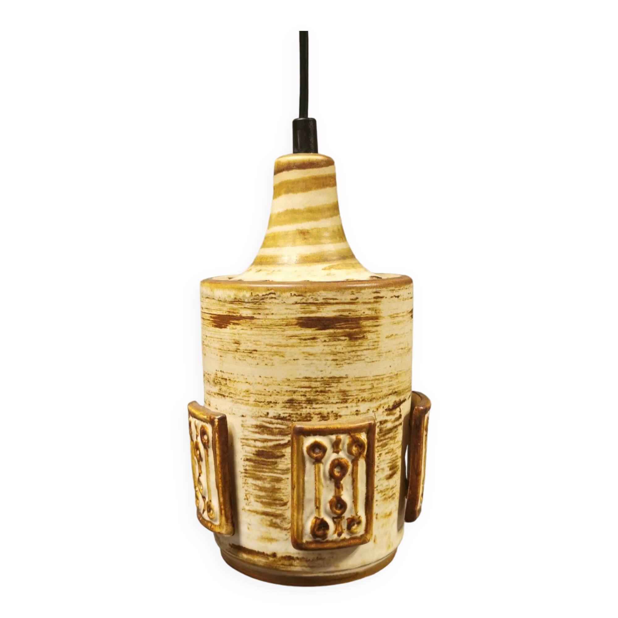 Ceramic hanging lamp by Danish Søholm, estimated 1960s.