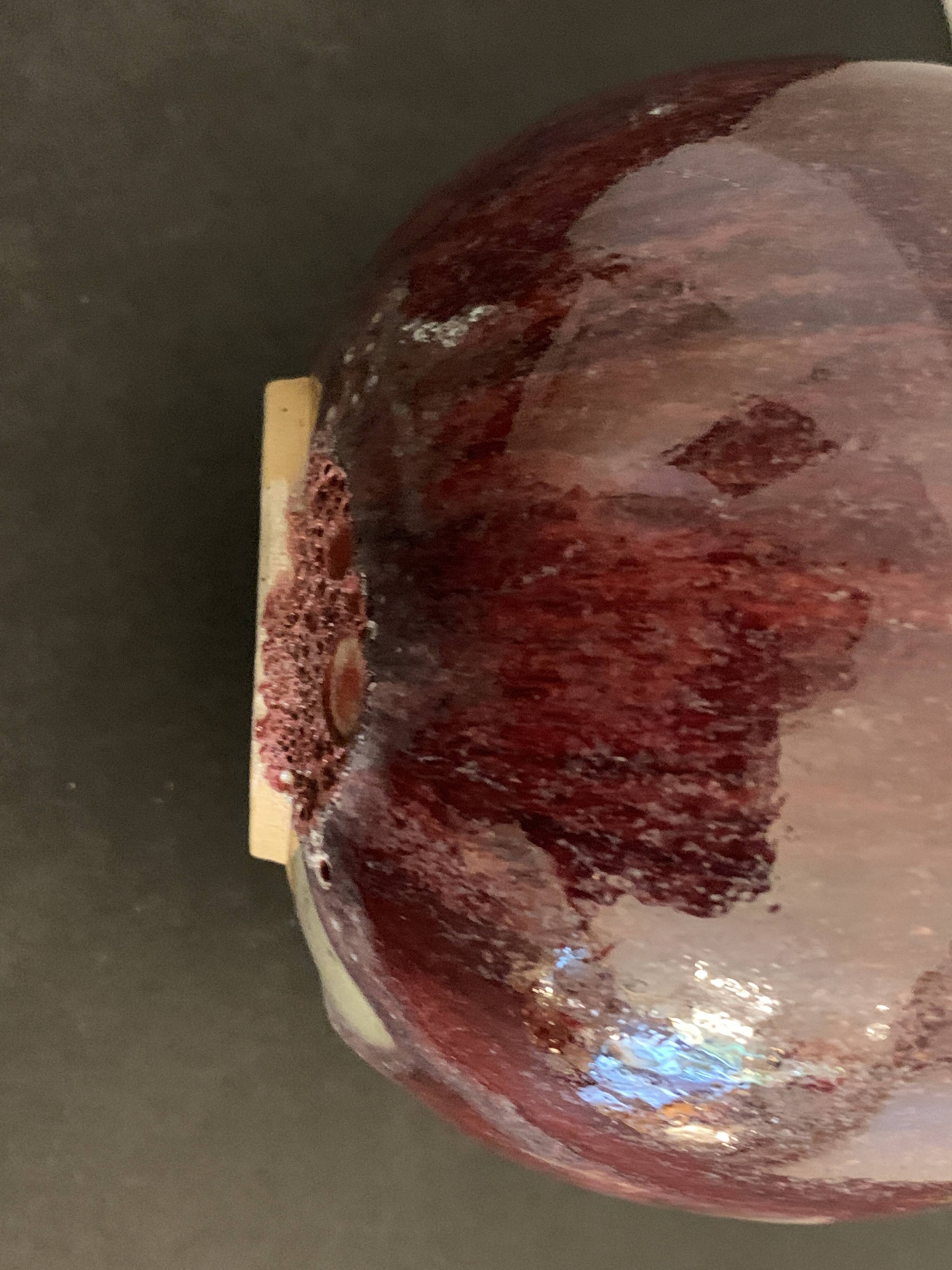 Vase soliflore français Lucette Pillet en grès rouge sang de boeuf, 1980