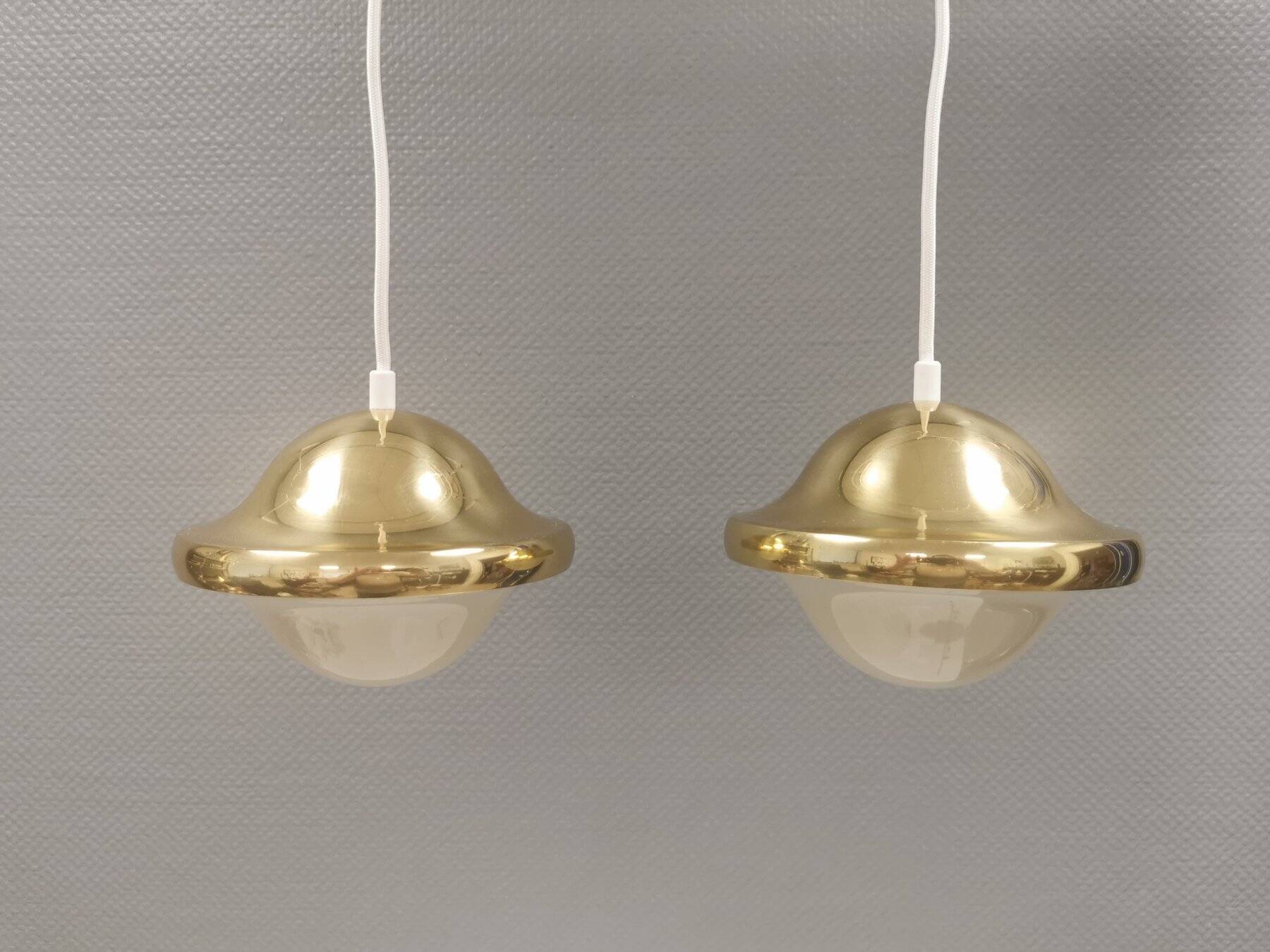 Two very beautiful and original ‘Bubi’ pendant lamps, Denmark, 1960s.