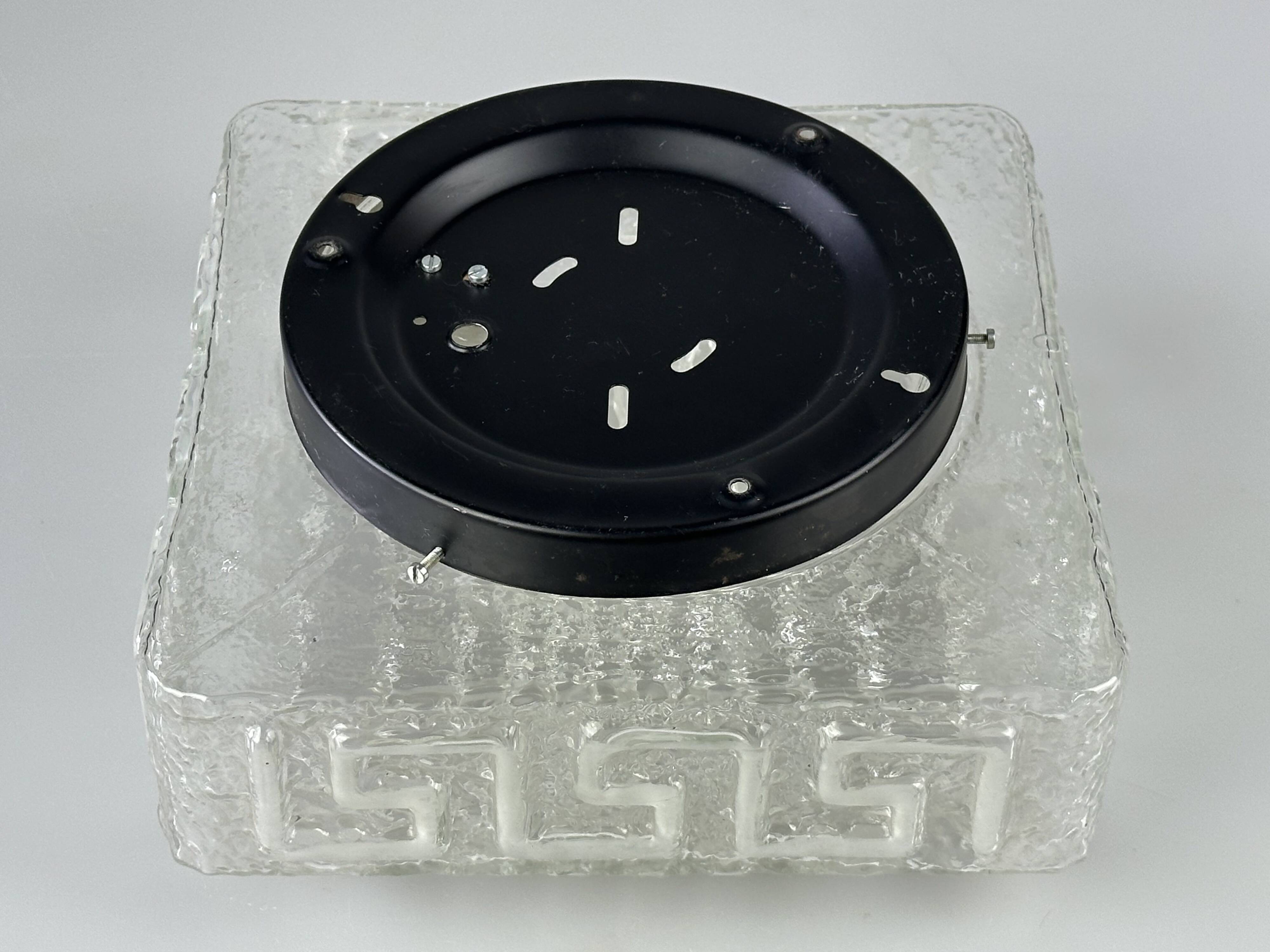 1960s 1970s Lamp Light Ceiling Flush Mount Glass German Design