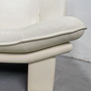 Nicoletti Salotti Postmodern Italian Ivory White Leather or Leatherete Sofa 1980