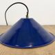 Lampe suspendue industrielle en émail bleu britannique, années 1950